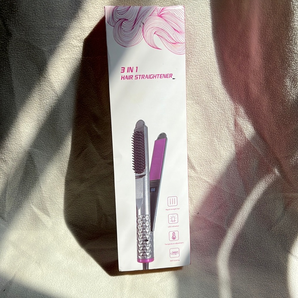3-in 1 Hair Straightener Flat Iron, Hair Brush